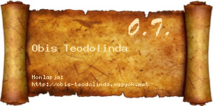 Obis Teodolinda névjegykártya